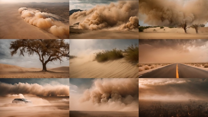 沙尘暴沙漠沙尘天气环境破坏荒漠化风沙扬沙