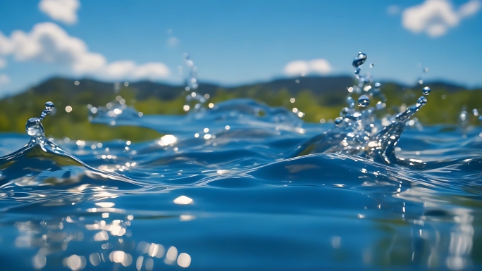 唯美水资源水矿泉水水面写实