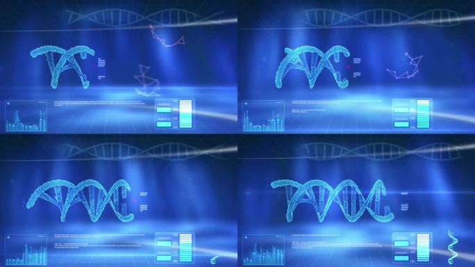 人体DNA螺旋三维全息模型的三维动画计算机分析