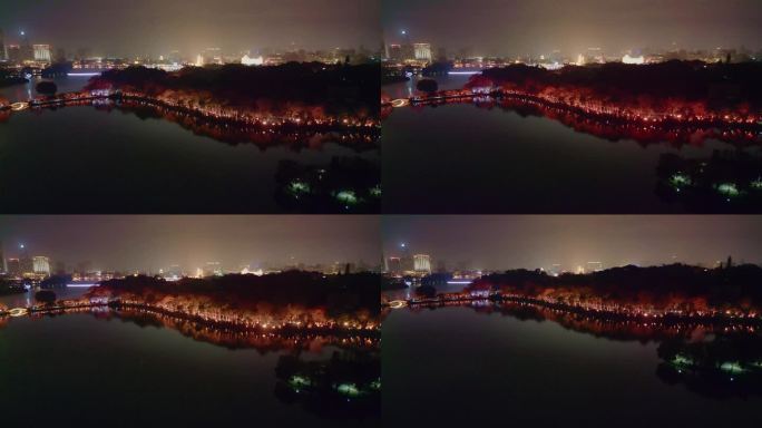 V1-0053_D航拍广东省惠州西湖夜景