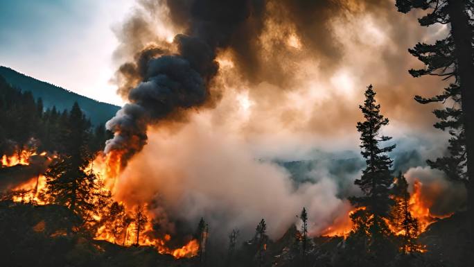 森林大火山火森林火灾