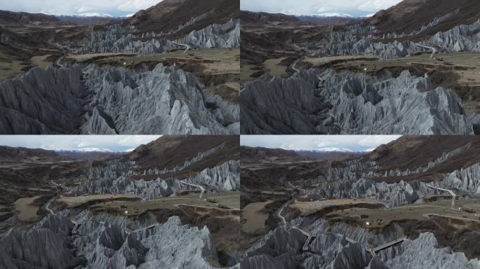 四川甘孜州墨石公园网红异域星球高空航拍