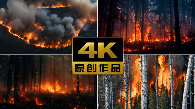 森林火灾山火爆发大火烧山消防安全保护环境