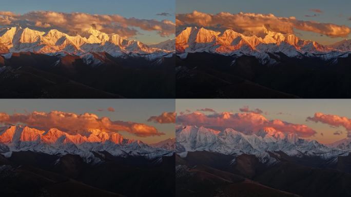 四川甘孜州木雅神山贡嘎神山雪山高空航拍