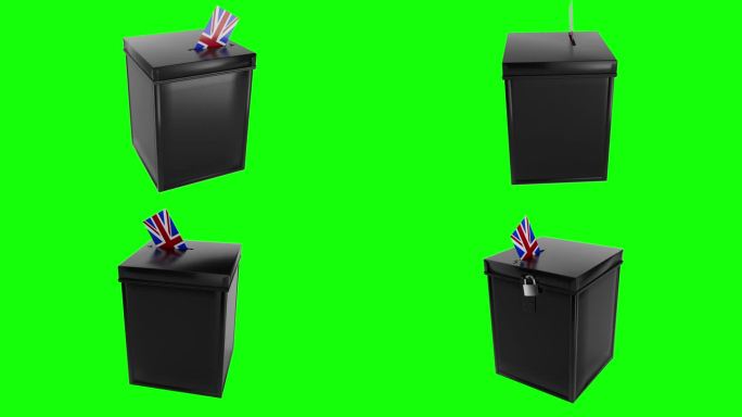 英国投票箱旋转环与英国国旗