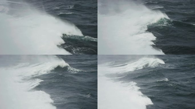 狂暴的海浪在狂风暴雨的北海。