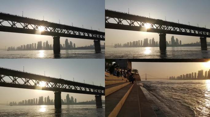 长江大桥夕阳西下