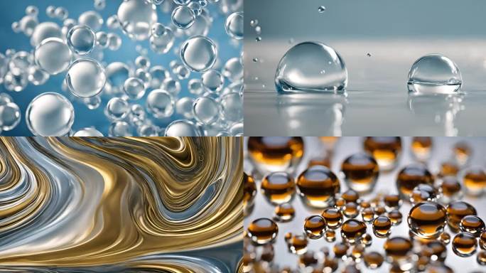 各种水珠水分子纯净水精华细胞分子合集