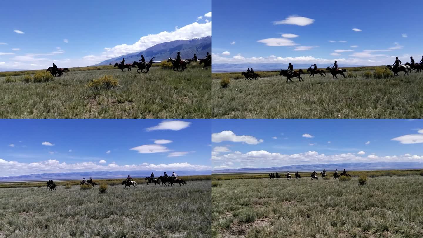 新疆巴里坤：草原上哈萨克族刁羊比赛