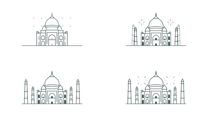 线性泰姬陵国家公园动画4k透明