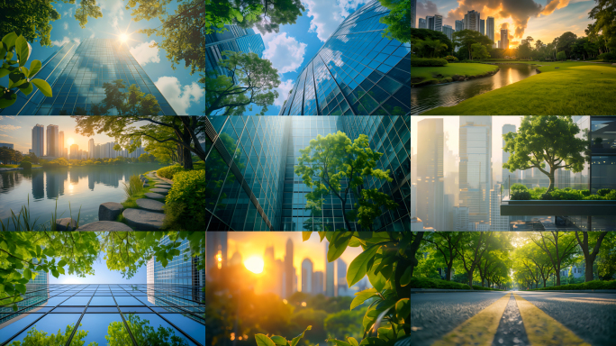 绿色城市碳中和生态城市低碳生活视频素材