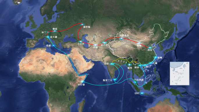 茶马古道一带一路世界地图中缅印度