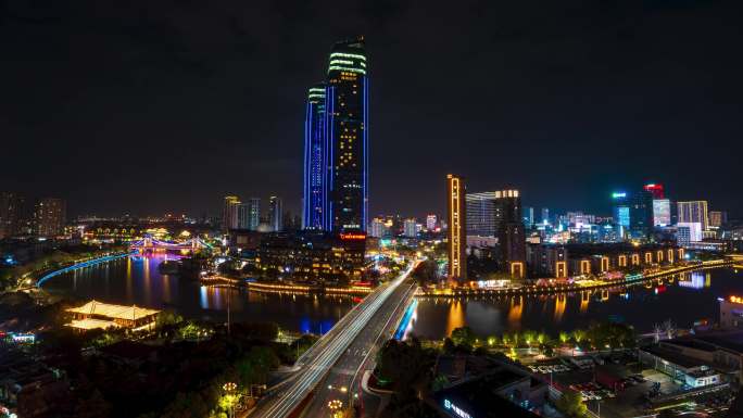 湖州宣传片地标夜景延时