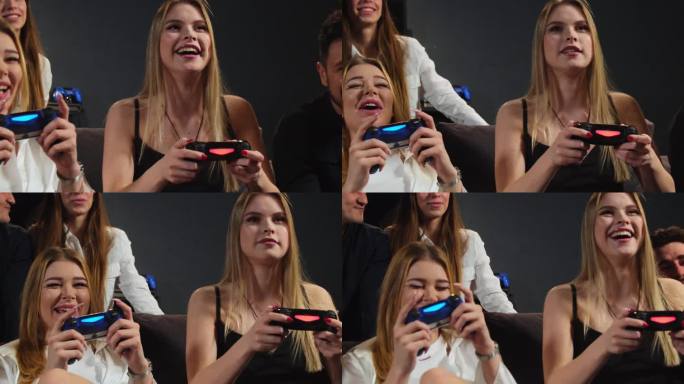 女性用电子游戏竞赛来招待朋友
