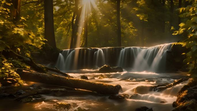 太阳逆光下的森林4k视频素材