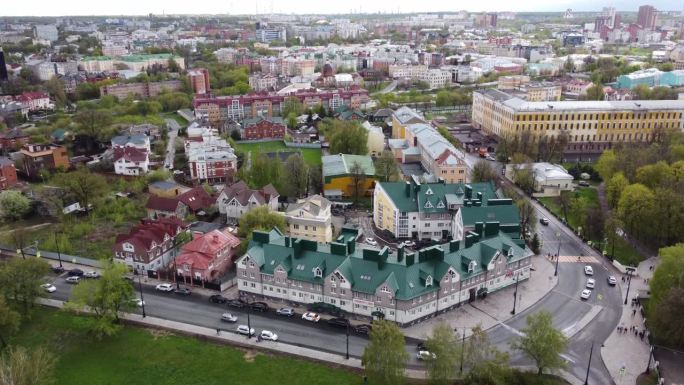 梁赞、俄罗斯。——2022年5月9日:梁赞克里姆林宫。航空摄影。俄罗斯中部的城市