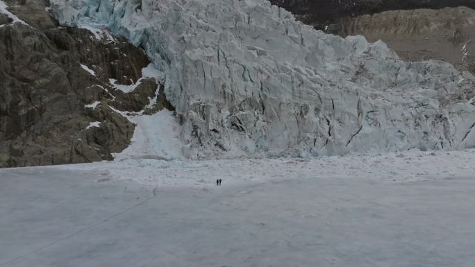 西藏那曲地区布加雪山冰川冰湖高空航拍