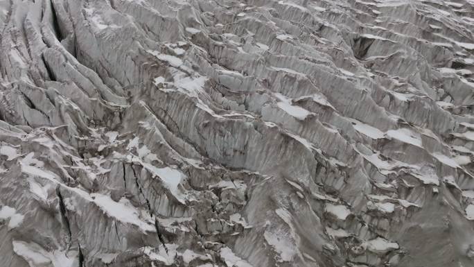 西藏那曲地区布加雪山冰川冰湖高空航拍