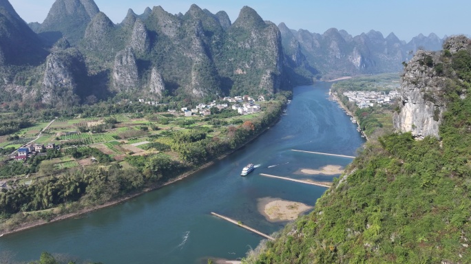 桂林山水漓江航拍