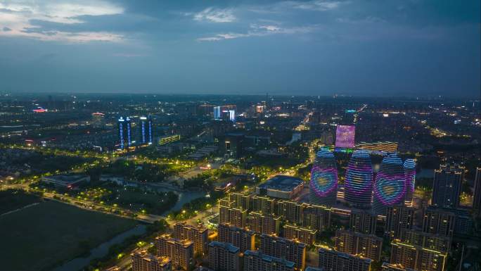 南浔宣传片城市夜景延时