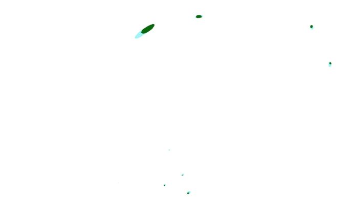液态水过渡动画:手绘卡通液态水涂鸦风格与绿色屏幕背景上的Alpha通道。