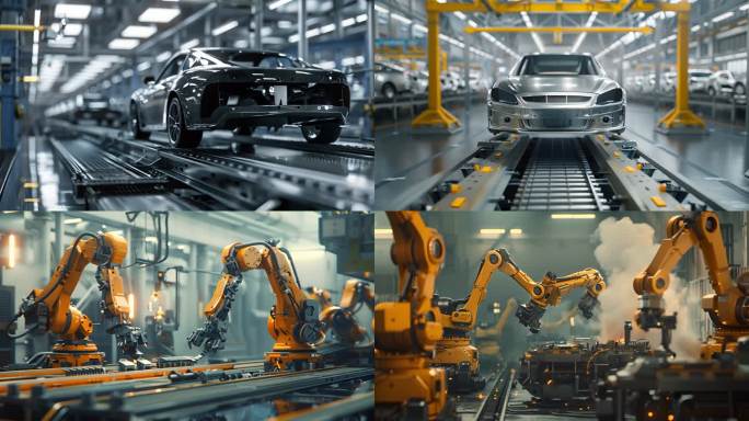 汽车生产车间自动化生产无人工厂