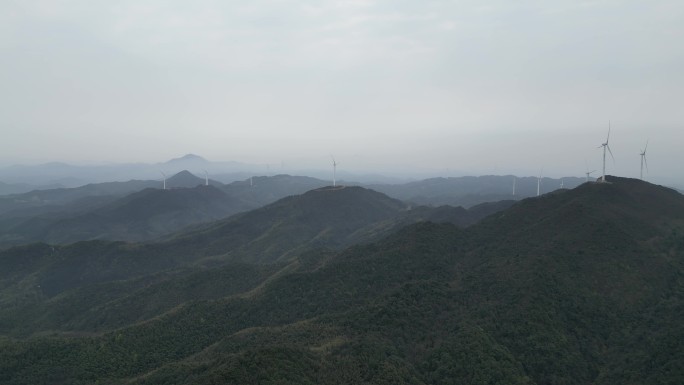 山水画  水墨大地  山脉风电