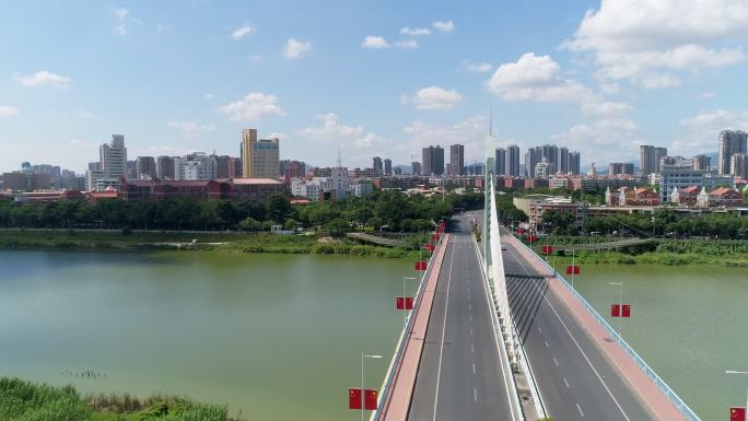 厦门同安老城区街景银湖大桥航拍