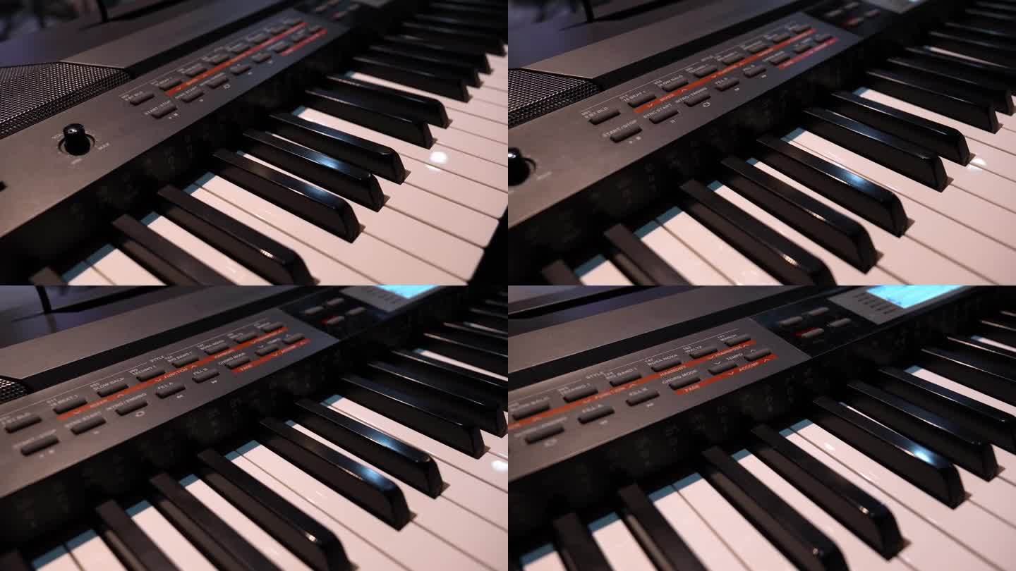 专业midi键盘合成器在录音室。