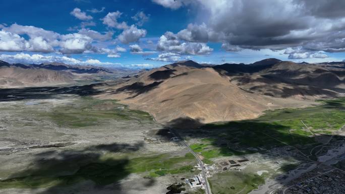 西藏日喀则岗嘎镇喜马拉雅山脉高空航拍