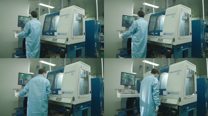 光学元器件生产操作机床切削