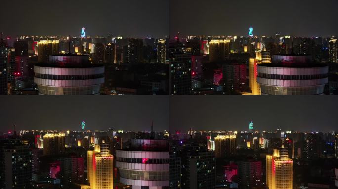 4K航拍郑州城市夜景大玉米