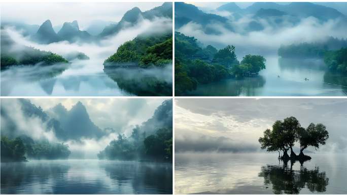 水墨山水风景意境中国风山水背景片头