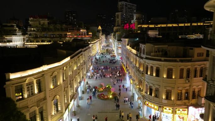 厦门中山路街景夜景中华城航拍