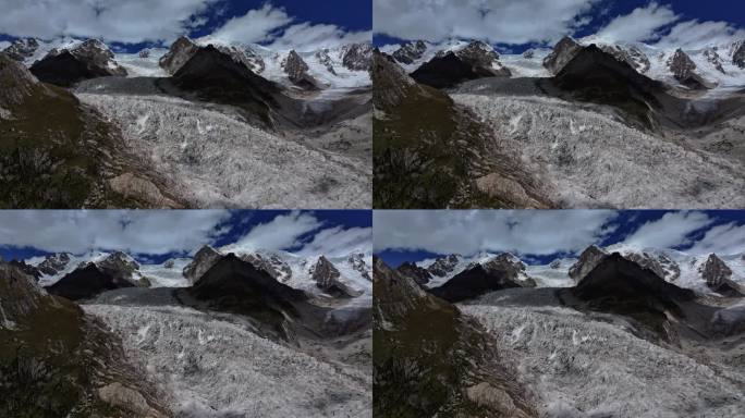 西藏那曲地区布加雪山冰川冰湖高空航拍