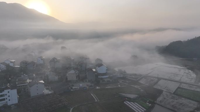 田园村庄航拍视频素材