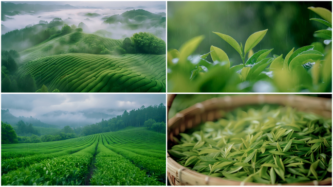 【谷雨茶】茶 绿茶 春茶 茶园下雨