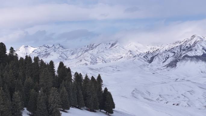 冬日新疆雪景航拍