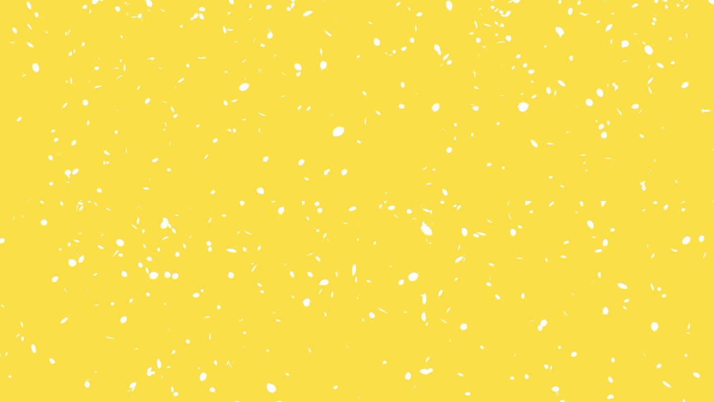 白色剪影樱花暴风雪的循环视频，花瓣从上到下落下(黄色)