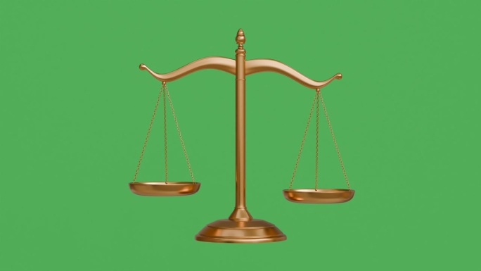 金天平平衡法重量隔离3d元素动画循环视频画面上的绿色屏幕色度键