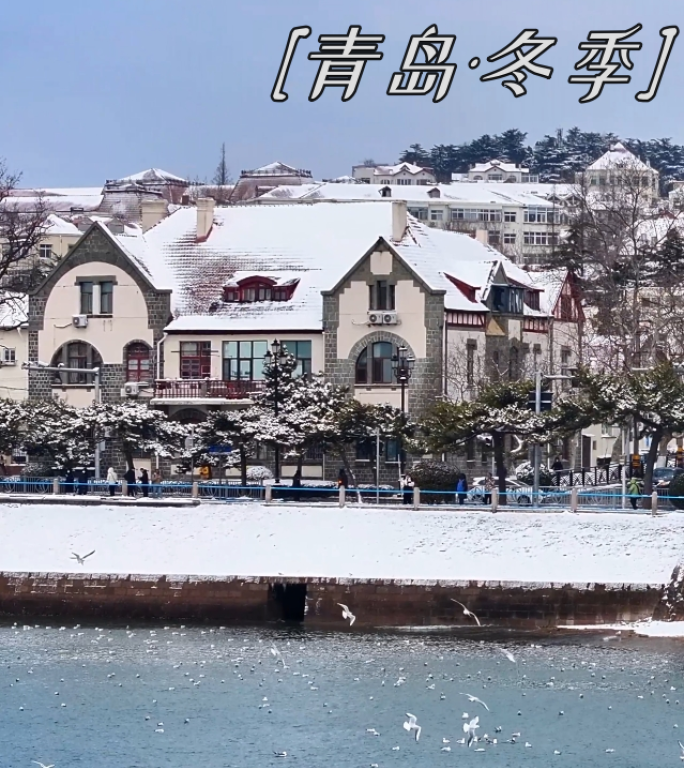 山东青岛旅游冬季雪景宣传片