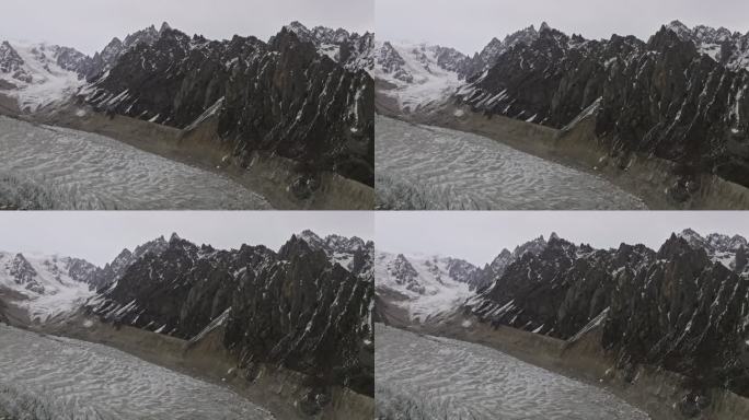 西藏那曲地区布加雪山冰川冰湖高空航拍