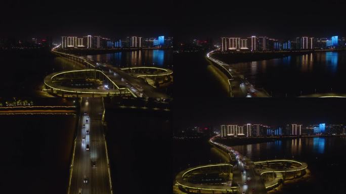4K 温州三桥瓯北江滨路航拍