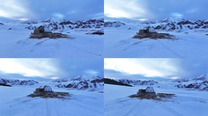 冬日新疆雪景航拍
