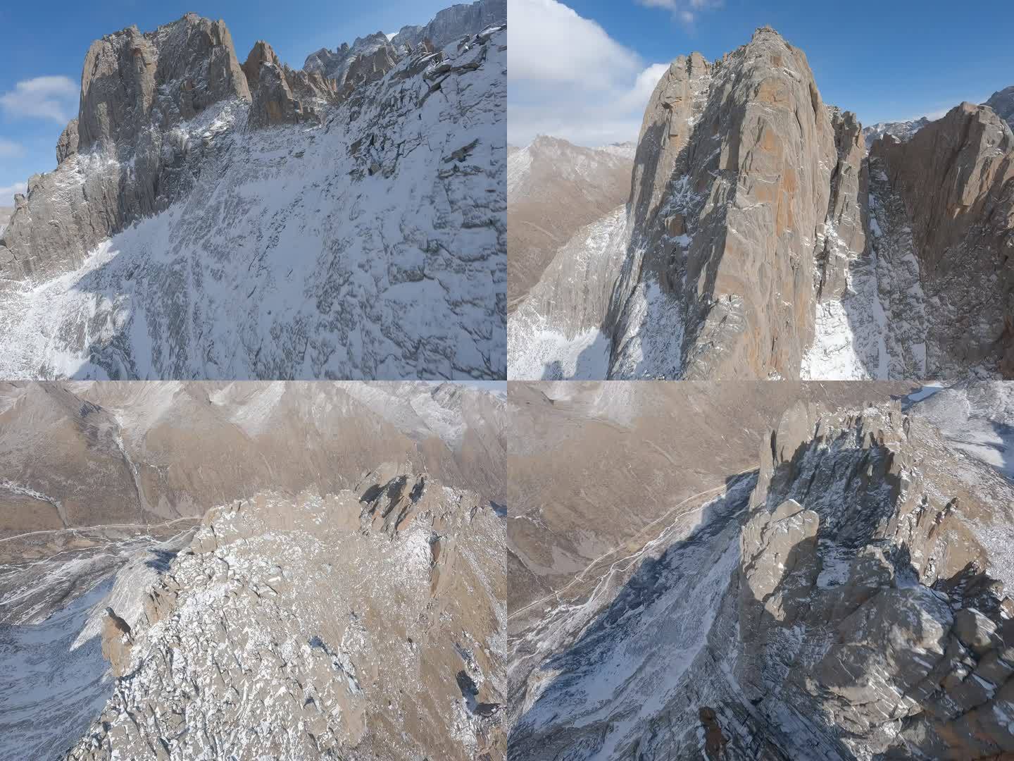 fpv穿越机航拍莲宝叶则雪景冬季川西阿坝