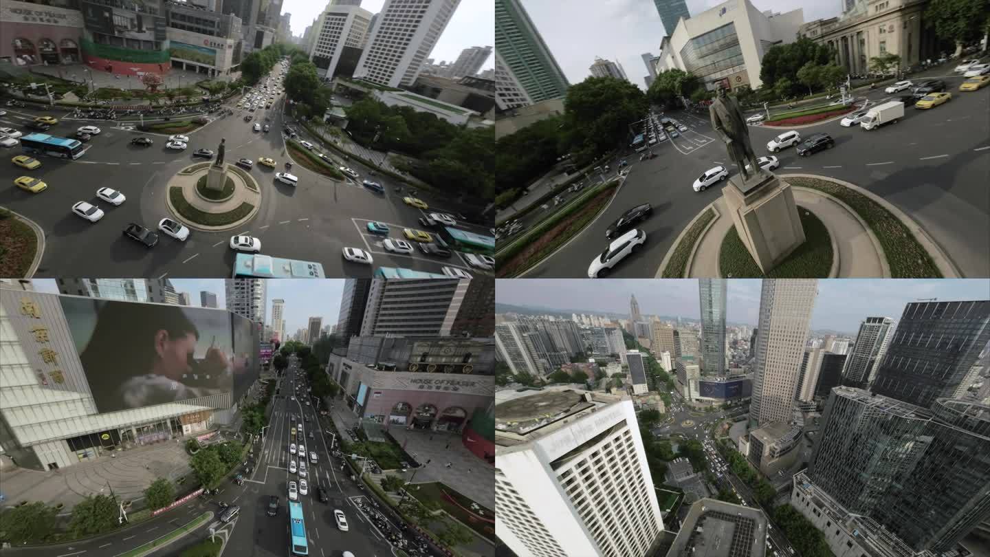 南京新街口穿越机fp航拍素材4k