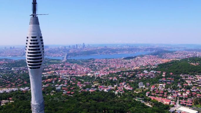 卡姆利卡山，广播天线，博斯普鲁斯无人机视野，伊斯坦布尔，jk01