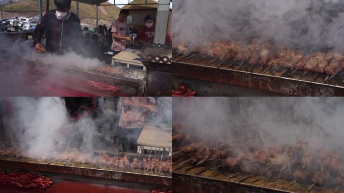 新疆伊昭公路羊肉串