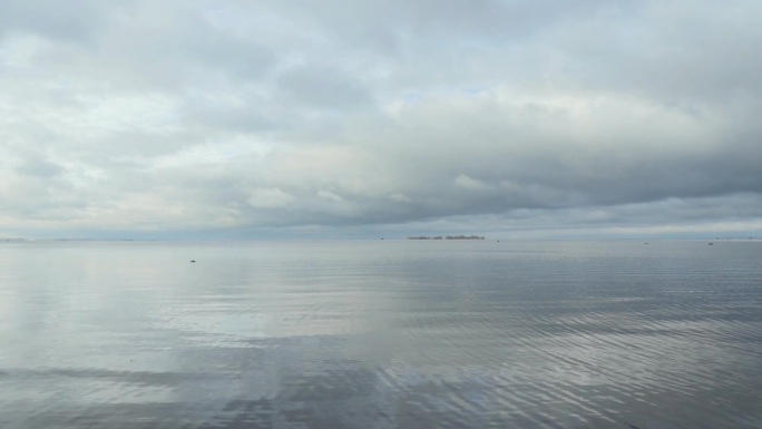 low, heavy clouds over the Gulf of Finland
