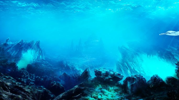 海底鲨鱼 光影餐厅投影 海底世界 三维